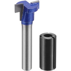 uxcell 6mm Shank Keyhole Router Bit 7/16" Diameter with 1/2" to 6mm Router Collet Adapter, Carbide Tipped Wood Milling T-Slot Cutter in Kuwait