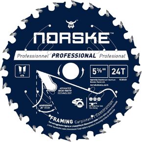Norske Tools NCSBS409 7-1/4 inch 24T Socktooth Ciruclar Saw Framing Blade 5/8 inch Bore with Laser Cut Diamond Knockout for Sheet Goods, Deck & Fence, Framing Lumber, Studs and Composites in Kuwait