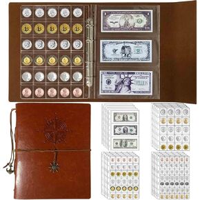 460 Coin Pockets & 30 Sleeves Paper Money Collection Album Book Holder in Kuwait