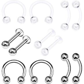 Bioplastic ear tragus earrings 16 Gauge Ball Eyebrow Helix Lobe Lip Earrings Cartilage Jewelry See More Sizes and Colors in Saudi Arabia