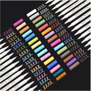 Sunshilor Metallic Markers Fine Point Metallic Marker Pens for Black Paper, Rock Painting, Easter Egg, Halloween Pumpkin, Card Making, Metal, Ceramic, Wine Glass, Set of 12 in Kuwait