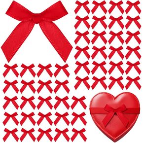 120 Pcs Mini Pink Bows for Crafts with Self-Adhesive Dot, 1.57" Small Satin Ribbon Bows for Gift Wrapping Cake Decorations Sewing Scrapbook Card Making Wedding Bow Party Decoration in Kuwait