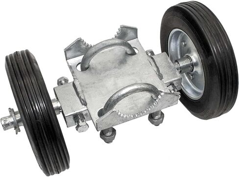 Jake Sales ROLLING GATE 6inches WHEEL CARRIER: for Chain Link Fence Rolling/Sliding Gates - Gate Wheel Rut Runner - 2 Rubber Wheels (axle is 7inches from Wheel to Wheel) in Kuwait