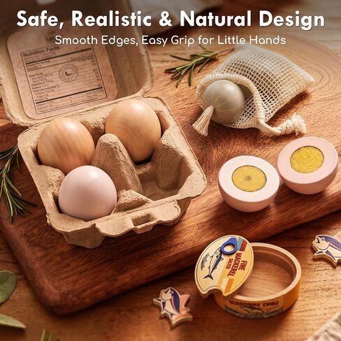 Lehoo Castle Wooden Play Food, Pretend Play Kitchen Accessories Toys in Kuwait