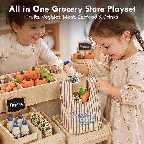Lehoo Castle Wooden Play Food, Pretend Play Kitchen Accessories Toys in Kuwait