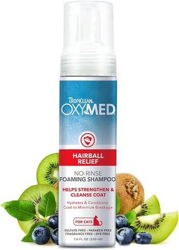 TropiClean OxyMed Waterless Dry Shampoo for Cats, Hairball Relief, 7.4oz in Kuwait