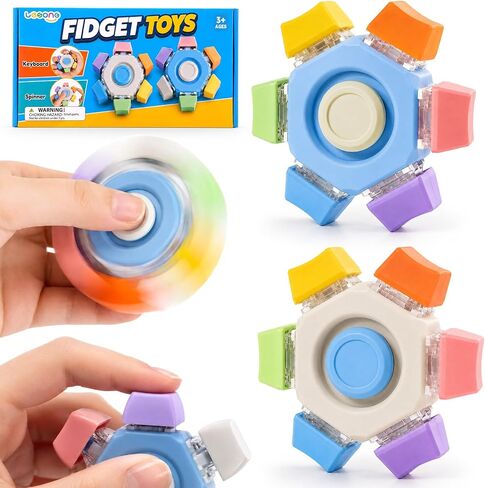 Fidget Toys for Adults Stress Relief: 2 Pack Clicker Fidget with Rotation in Kuwait