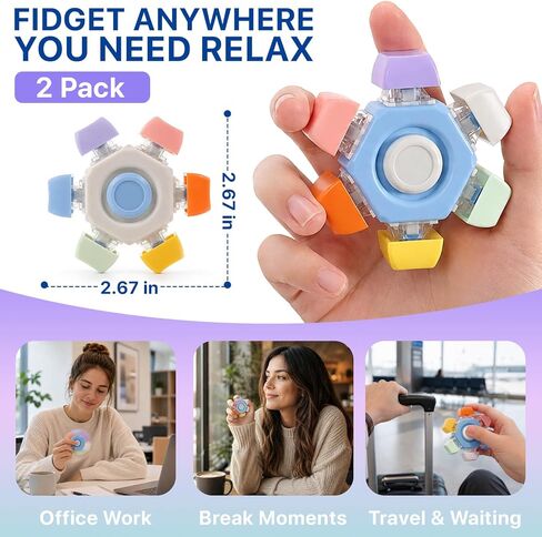 Fidget Toys for Adults Stress Relief: 2 Pack Clicker Fidget with Rotation in Kuwait