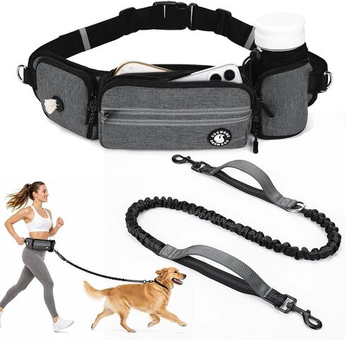 Hands Free Dog Leash with Dog Walking Fanny Pack, Pink in Kuwait