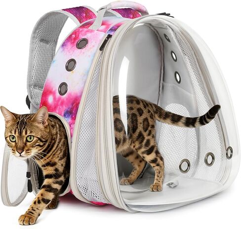Large Cat Backpack Carrier, Front Extension with Space Capsule Bubble Window, Fit up to 18 Pounds (POKMON, Gen 2 - Bubble Dome) in Kuwait