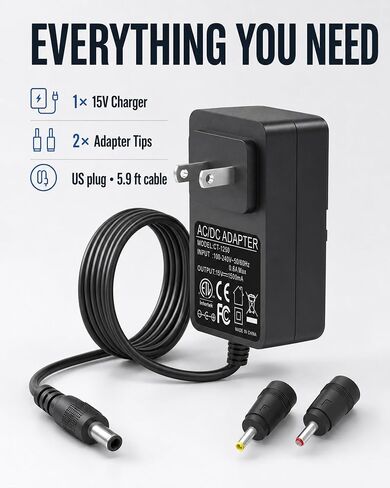15V Massage Gun Charger for Theragun Mini,Theragun Prime AC Power Cord Adapter Model BR-GUN-002, Mini-PKG-US G4-Mini-RED-PKG-US Theragun Mini HXD302-1501500CN/ZZ HXD302-1501500US Charger Replacement in Kuwait