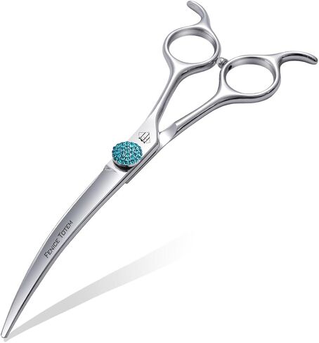 Fenice Professional Grooming Curved Shear: 45 Degree Super Curves Scissors for Dogs 6.5" Big Arc Curved Shears Made Of Japanese 440C Stainless Steel in Kuwait