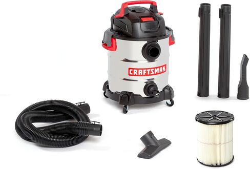 CRAFTSMAN CMXEVBE17155 10 Gallon 6.0 Peak HP Stainless Steel Wet/Dry Vac, Portable Shop Vacuum with Attachments in Saudi Arabia
