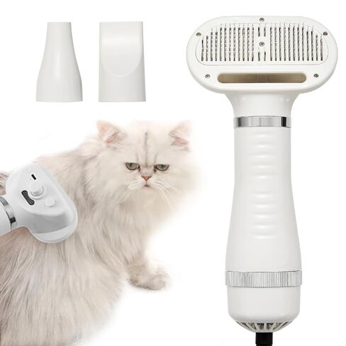 3-in-1 Pet Hair Dryer Brush for Dogs & Cats – Portable Blower & Slicker Brush, Adjustable Temperature, Overheat Protection in Saudi Arabia