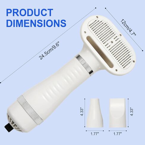3-in-1 Pet Hair Dryer Brush for Dogs & Cats – Portable Blower & Slicker Brush, Adjustable Temperature, Overheat Protection in Saudi Arabia