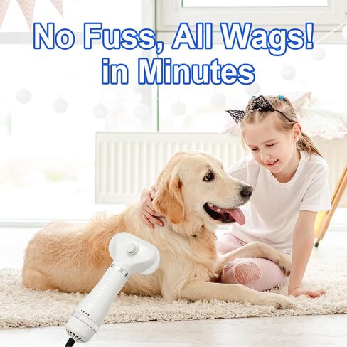 3-in-1 Pet Hair Dryer Brush for Dogs & Cats – Portable Blower & Slicker Brush, Adjustable Temperature, Overheat Protection in Saudi Arabia