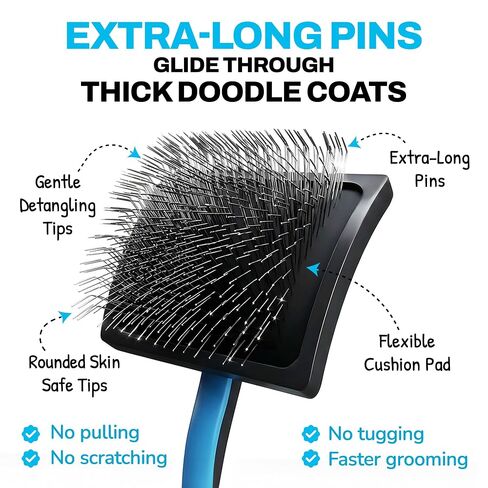 The Doodle Brush Dog Grooming Kit Slicker Brush, Dog Comb Set, Detangler in Saudi Arabia