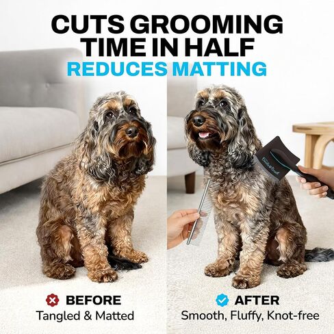 The Doodle Brush Dog Grooming Kit Slicker Brush, Dog Comb Set, Detangler in Saudi Arabia