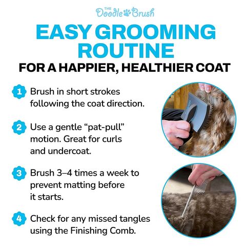 The Doodle Brush Dog Grooming Kit Slicker Brush, Dog Comb Set, Detangler in Saudi Arabia