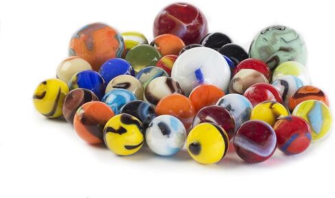 Ader Products My Toy House Glass Marbles Bulk, Set of 40, (36 Players and 4 Shooters) Assorted Colors, with Game Marbles Rules in Saudi Arabia