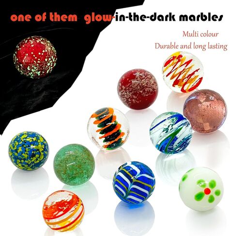 Large Glass Marbles, 10PCS 35mm (1.38 Inch), Assorted Colors in Saudi Arabia