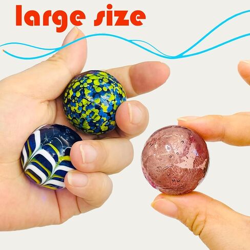 Large Glass Marbles, 10PCS 35mm (1.38 Inch), Assorted Colors in Saudi Arabia