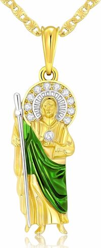Luxe & Co. Jewelry Saint Jude Necklace 14K Gold Plated San Judas Oro Laminado San Judas Necklace in Kuwait