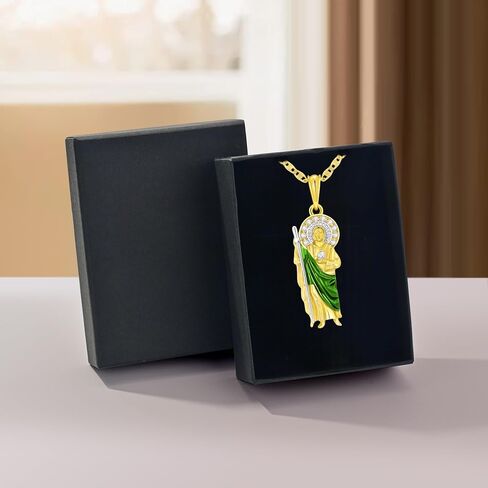 Luxe & Co. Jewelry Saint Jude Necklace 14K Gold Plated San Judas Oro Laminado San Judas Necklace in Kuwait