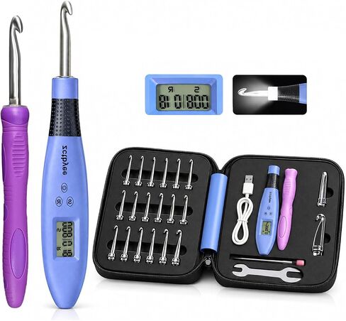 Light Up Crochet Hook Set with 18 Sizes, Lighted Everything Counting Kit in Kuwait