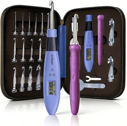 Light Up Crochet Hook Set with 18 Sizes, Lighted Everything Counting Kit in Kuwait