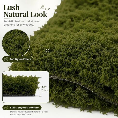 2 Pcs Fake Moss Table Runner, 12'' x 71'' Artificial Sheet Moss Decor Roll, Waterproof Faux Moss Blanket, Fake Green Grass Tablecloth for Crafts Garden Wall Wedding Birthday Party Decoration in Saudi Arabia