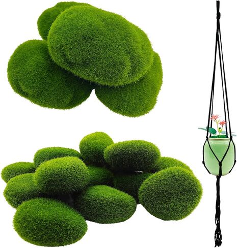 Artificial Moss Rocks Moss Stones Green Moss Balls 20 PCS 2 Sizes Fake Faux Green Moss Decor for Fairy Gardens Floral Arrangements Craft Plants Indoor Planter Table Weddings Parties in Saudi Arabia