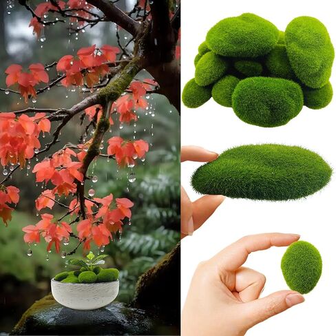 Artificial Moss Rocks Moss Stones Green Moss Balls 20 PCS 2 Sizes Fake Faux Green Moss Decor for Fairy Gardens Floral Arrangements Craft Plants Indoor Planter Table Weddings Parties in Saudi Arabia