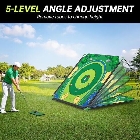 IGRL Golf Chipping Game Set, 71 X 71 in Large Golf Practice Mat with 2 Adjustable Clubs, Hitting Mat, 24 Sticky Balls, 2 Golf Tees, Scoreboard & Carry Bag, Indoor Outdoor Training Game for Adults in Kuwait