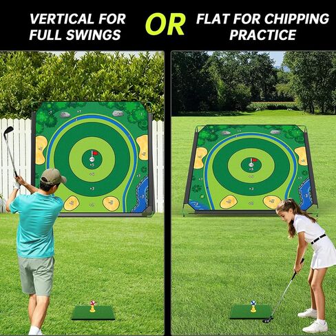 IGRL Golf Chipping Game Set, 71 X 71 in Large Golf Practice Mat with 2 Adjustable Clubs, Hitting Mat, 24 Sticky Balls, 2 Golf Tees, Scoreboard & Carry Bag, Indoor Outdoor Training Game for Adults in Kuwait