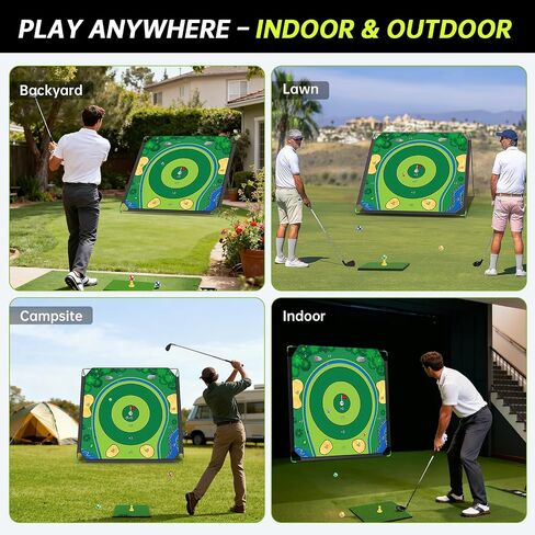 IGRL Golf Chipping Game Set, 71 X 71 in Large Golf Practice Mat with 2 Adjustable Clubs, Hitting Mat, 24 Sticky Balls, 2 Golf Tees, Scoreboard & Carry Bag, Indoor Outdoor Training Game for Adults in Kuwait
