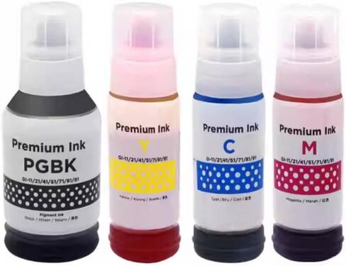 GI71 GI-71 Compatible Refill Dye Ink 1G724-97012 for Use with Printer Supplies Compatible with G1020 G1730 G2020 G2021 G2060 G2730 G2770 G3020 G3021 G3060(1SET- C M Y BK- Dye) in Saudi Arabia
