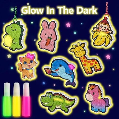 AMOSTING Glow in the Dark Animal Magic Puffs Craft Kit for Kids Ages 4+ in Kuwait