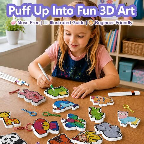 AMOSTING Glow in the Dark Animal Magic Puffs Craft Kit for Kids Ages 4+ in Kuwait