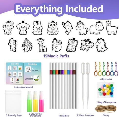 AMOSTING Glow in the Dark Animal Magic Puffs Craft Kit for Kids Ages 4+ in Kuwait