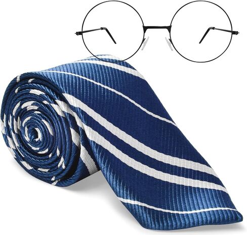 Halloween Wizard Cosplay Tie, Classical Tie with Glasses Costume Set for Themed Party Role Play in Kuwait