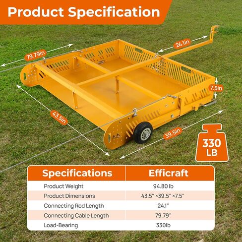 POPMOON 2-in-1 Horse Manure Scoop Tow Behind Trailer Horse Paddock Cleaner in Kuwait
