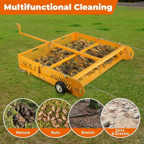 POPMOON 2-in-1 Horse Manure Scoop Tow Behind Trailer Horse Paddock Cleaner in Kuwait