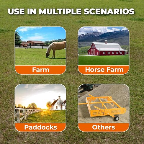 POPMOON 2-in-1 Horse Manure Scoop Tow Behind Trailer Horse Paddock Cleaner in Kuwait