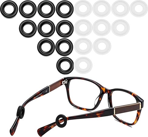 Glasses Ear Grip - Eyeglasses Temple Tip Sleeve Retainer,Anti-Slip Comfort Glasses Retainers For Spectacle, 12 Pairs (Black2) in Kuwait