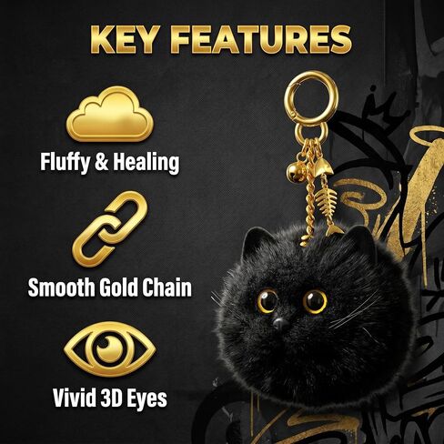 HUIJUFU Cute Cat Keychain Cat Plush Keychain Cat Key Chain Cat Lover Gifts For Women in Kuwait