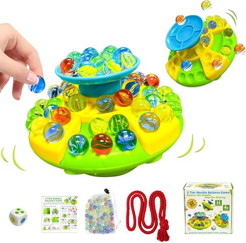 UFO Marble Balance Game, 60 Colorful Marbles Toy for Kids Family Stacking Challenge, Party Game with Storage Case for Children Over 96 Months (UFO Marble Balance Game) in Kuwait
