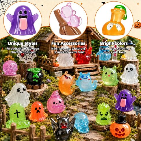 78Pcs Halloween Luminous Mini Resin Figures 78Style Small Figurines in Kuwait