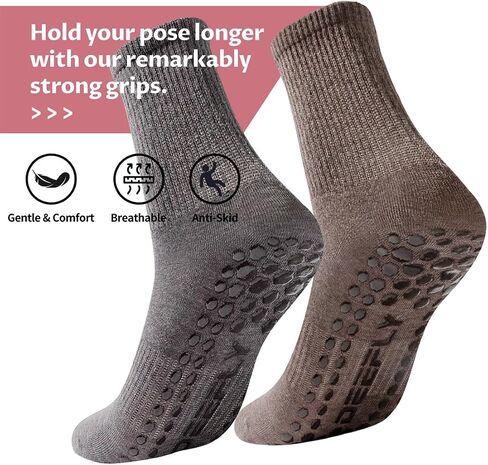 deefly Yoga Socks For Women,Non Slip Grips Socks,Unthickened,Pilates,Hospital,Home,Workout in Kuwait