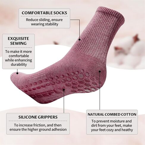 deefly Yoga Socks For Women,Non Slip Grips Socks,Unthickened,Pilates,Hospital,Home,Workout in Kuwait